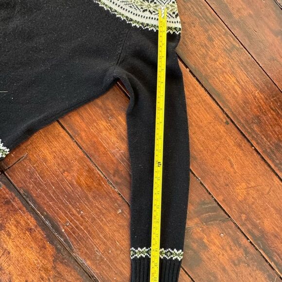 J. Crew Black and White Crew Neck Sweater with Nordic Design - Picture 7 of 7